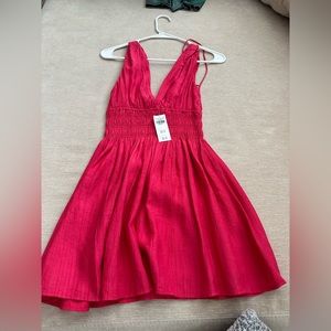 Abercrombie and Fitch Smoked plunge crinkle mini dress
